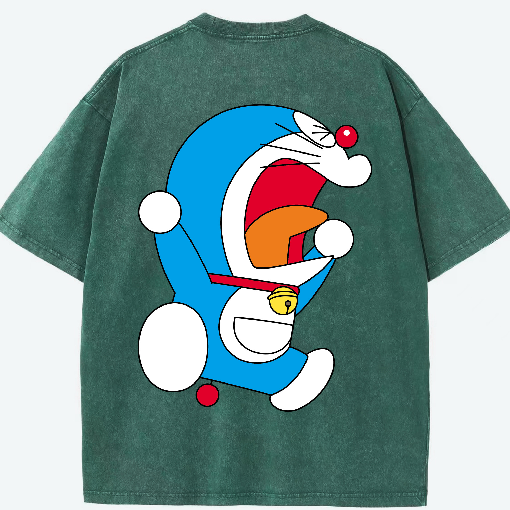（画像用） ドラえもん Doraemon 綿100% ヴィンテージ風 半袖Tシャツ（背面プリント）
